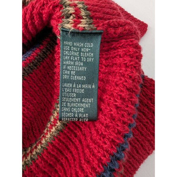 Vintage Lauren Ralph Lauren Womens Y2K Red Stripe Knit Tank Top Linen Blend Sz L - Picture 4 of 6